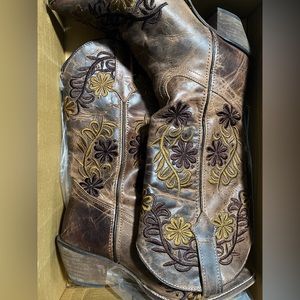 Rawhide Embroidered Boots